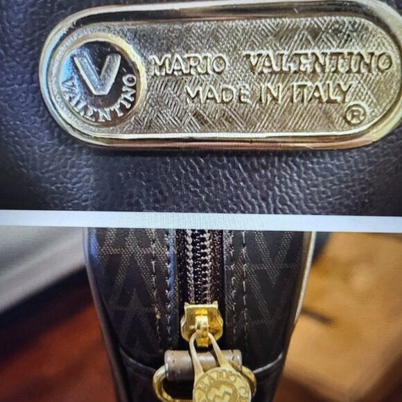 MARIO VALENTINO Vintage Monogram Shoulder Bag w/dust bag EUC - Picture 4 of 7